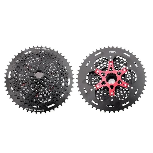 WANGSHAOWEI Fahrrad Zahnkranz 12-Speed 9-50T Cassette11S Kabel Stahl Schwungrad 11V Mountainbike Kettenrad Fahrrad Teile Fahrrad Ritzel(12S 9-50T Black) von WANGSHAOWEI