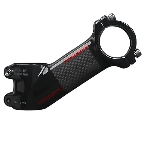 WANGSHAOWEI Lenkervorbau 31,8mm Carbon Fiber Vorbau 25/35 Grad Fahrrad Vorbau Ultraleicht Fahrrad Tisch 70/80/90/100mm Power Fahrrad Zubehör Fahrrad Vorbau(25Degree-90mm-Glossy) von WANGSHAOWEI