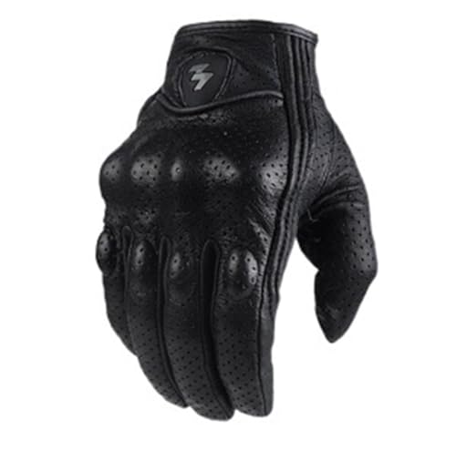 WANGSHAOWEI Motorradhandschuhe Perforierte Echtleder-Motorradhandschuhe Moto wasserdichte Handschuhe Motorradschutzausrüstung Motocross-Handschuhe Geschenk Motorrad Handschuhe(Perforation,XL) von WANGSHAOWEI