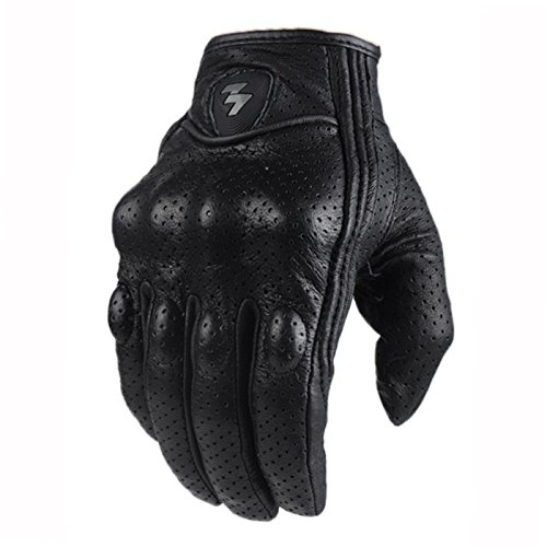 WANGSHAOWEI Motorradhandschuhe Vollfinger Motorradhandschuhe Motocross Lederhandschuh Fahrradrennen Reiten Motorrad Handschuhe(Perforated,XL) von WANGSHAOWEI