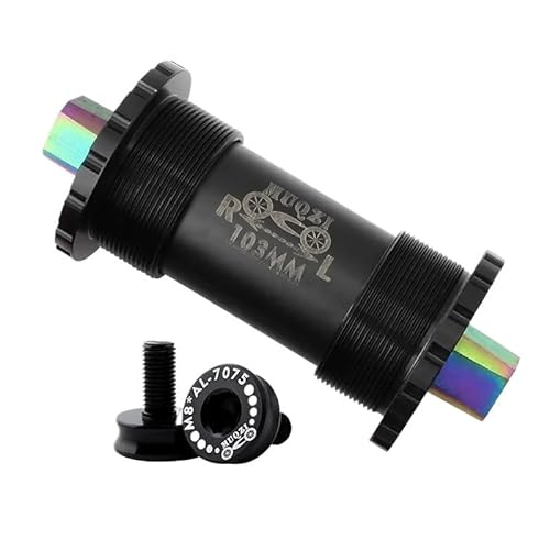 WANGSHAOWEI Tretlager Mountainbike Quadrat Typ Tretlager Keramik Lager 68-103/107/110mm Titan Legierung Spindel Fahrrad Teile Innenlager(103mm Black) von WANGSHAOWEI