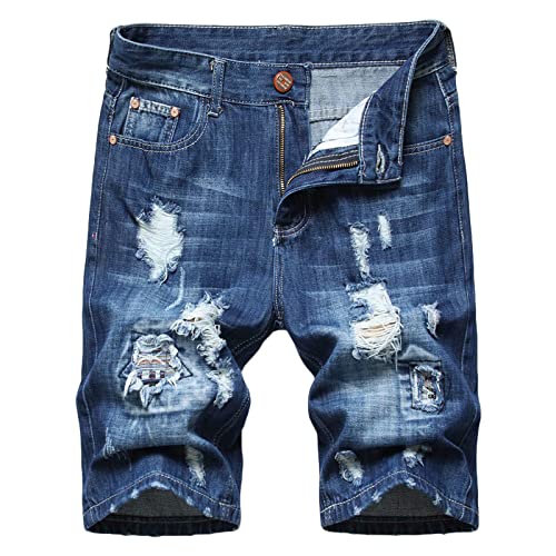 Jeans Shorts Herren Kurze Hosen Herren Personalisierte Geschenke Casual Bermuda Hose Männer Basic Stretch Shorts Slim Fit Shorts Baumwolle Denim Kurz Short Sommer Denim Half Pants Herrenshorts von WANGTIANXUE