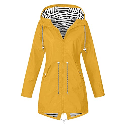 WANGTIANXUE Regenjacke Damen Discounter Wasserdicht Atmungsaktiv Regenmantel mit Kapuze Windjacke Outdoor Regenparka Trenchcoat Softshelljacke Parka Übergangsjacke für Frühling Sommer und Herbst 2023 von WANGTIANXUE