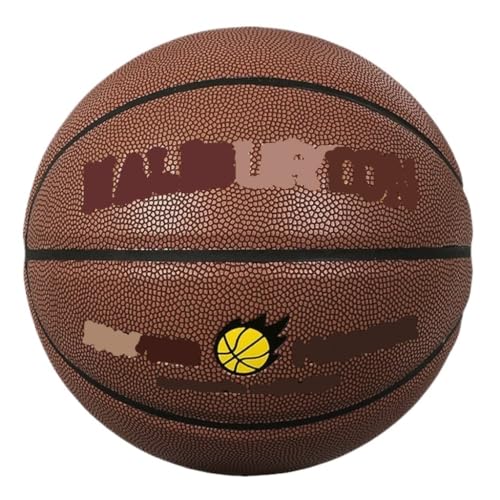 WANGWANGDUI Basketball Für Erwachsene Outdoor-Sport Basketball PU Gummi Spiel Basketball Erwachsene Sport Anti-Rutsch-Basketball Unisex Basketball(Brown) von WANGWANGDUI