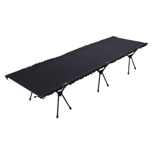 WANGWANGDUI Klappbett Zum Wandern Outdoor Camping Klappbett Aluminiumlegierung Einzelzelt Feldbett Mittagspause Tragbares Camping Leichtgewicht Klappbett(Black) von WANGWANGDUI