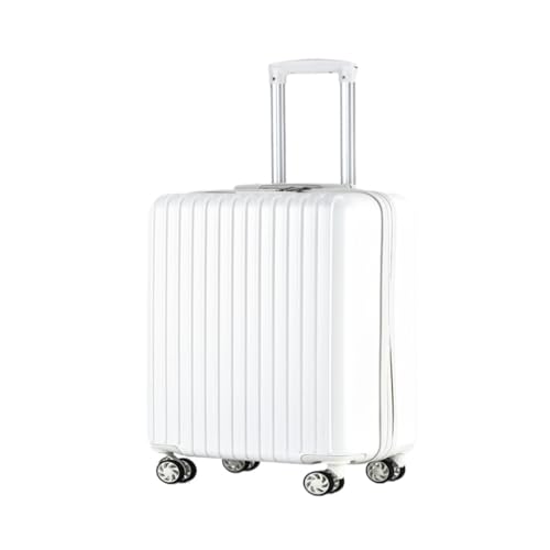 WANGWANGDUI Koffer Koffer Trolley-Koffer Getränkehalter Koffer Universalrad Passwortbox Lederkoffer Boarding-Koffer FferHandgepäck(White,24in) von WANGWANGDUI