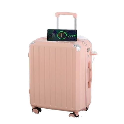 WANGWANGDUI Koffer Ladekoffer, Trolley-Koffer for Herren Und Damen, Robustes Und Verschleißfestes 20-Zoll-Passwortfeld FferHandgepäck(Pink,24in) von WANGWANGDUI