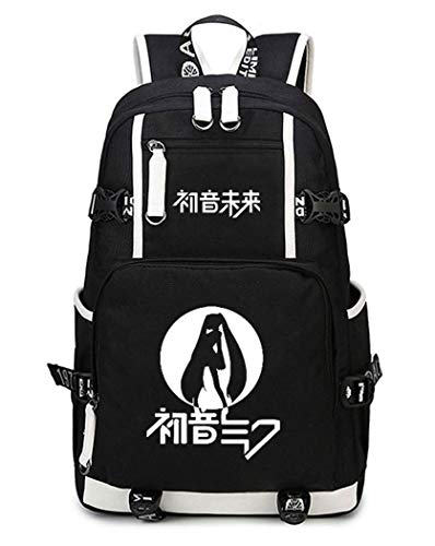 WANHONGYUE Hatsune Miku Leuchtend Backpack Schüler Schultasche Laptop Rucksäcke Freizeittasche Daypack Schwarz-4 WANHONGYUE Hatsune Miku Leuchtend Backpack Schüler Schultasche Laptop Rucksäcke Freizeittasche Daypack Schwarz-4 von WANHONGYUE