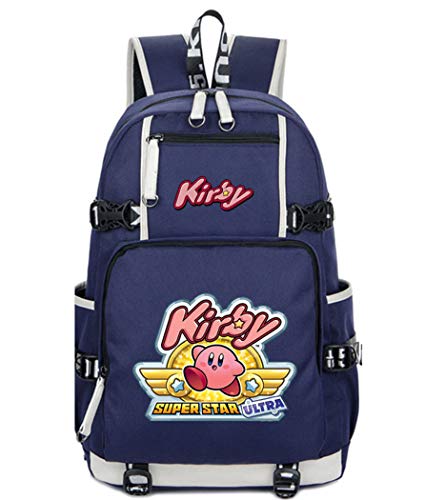 WANHONGYUE Kirby Spiel Backpack Schüler Schultasche Laptop Rucksäcke Freizeittasche Daypack Blau-1 von WANHONGYUE