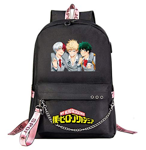 WANHONGYUE My Hero Academia Student Backpack Mädchen Büchertasche 15,6-Zoll-Laptop-Rucksack Schultasche für Anime-Liebhaber Black / 12 WANHONGYUE My Hero Academia Student Backpack Mädchen Büchertasche 15,6-Zoll-Laptop-Rucksack Schultasche für Anime-Liebhaber Black / 12 von WANHONGYUE