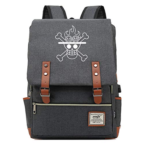 WANHONGYUE One Piece Anime Backpack Vintage Schulrucksack Studententasche Schulranzen 15,6 Zoll Laptop Rucksack mit USB-Ladeanschluss Grey / 4 WANHONGYUE One Piece Anime Backpack Vintage Schulrucksack Studententasche Schulranzen 15,6 Zoll Laptop Rucksack mit USB-Ladeanschluss Grey / 4 von WANHONGYUE