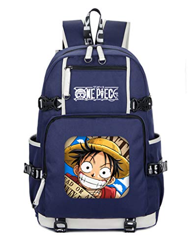 WANHONGYUE One Piece Monkey D Luffy Anime Backpack Student Schultasche Laptop Rucksäcke Freizeittasche Reiserucksack Daypack Blau-3 WANHONGYUE One Piece Monkey D Luffy Anime Backpack Student Schultasche Laptop Rucksäcke Freizeittasche Reiserucksack Daypack Blau-3 von WANHONGYUE