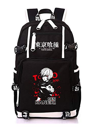 WANHONGYUE Tokyo Ghoul Anime Backpack Student Schultasche Laptop Rucksäcke Freizeittasche Daypack Schwarz-10 von WANHONGYUE