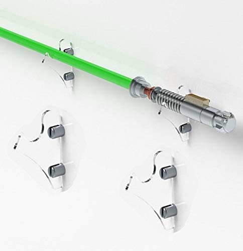 WANLIAN Lichtschwertständer, an der Wand montierter Lichtschwertständer, geeignet für FX-Lichtschwertständer, Schwerter, Lichtschwert und Star Wars-Lichtschwert 1 Paar (Transparent) von WANLIAN