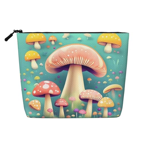 Pretty Little Mushrooms Vielseitiger Reise-Kulturbeutel – Make-up-Tasche aus künstlichem Hanf für Mehrzweckgebrauch – Kosmetik-Zubehör-Organizer, Schwarz , Einheitsgröße von WANLON