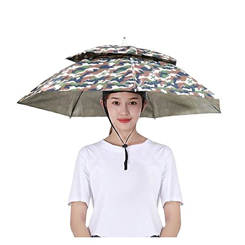 WANP-678 Sonnenschirm im Freien Outdoor Head Regenschirm Hut Doppelschicht Faltbarer Kopf Regenschirm Atmungsaktiv Angeln Regenschirm Golf Angeln Camping Hut Sonnenschirm im Freien(Color:A) von WANP-678