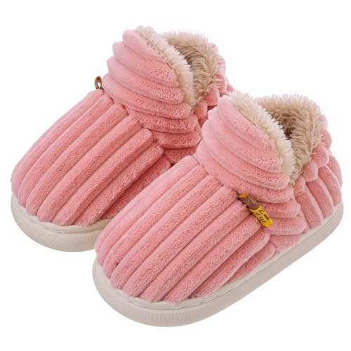 Winter Hausschuhe für Kinder, Warme Hausschuhe Kinder, Wolke Hausschuhe, rutschfest, Warme Plüschhausschuhe, Children Winter Slippers (10UK,Pink) von WANWEN