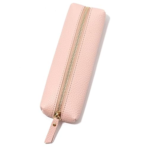 WANYI Federmäppchen Mädchen Mäppchen PU Leder Reißverschluss Federtasche Pencil Case Bequem Schlamppermäppchen Schreibwaren Organizer für Teenager Erwachsene(20 * 6 * 2.5cm-rosa) von WANYI