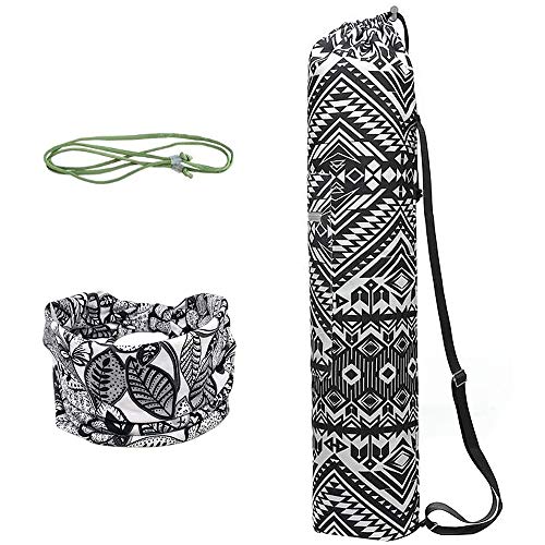 WANYIG Yogamattentasche aus Canvas Taschen für Yogamatten für Frauen Tragetasche Yogamatte mit Bedrucktes Haarband und Carry Sling(Farbe 5) von WANYIG