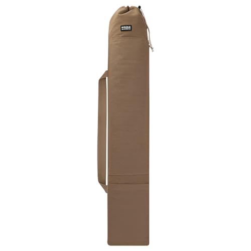 WASAGA Angelrutentasche, Faltbare Outdoor-Angelruten-Umhängetaschen aus Segeltuch mit Seitentaschen für Angelzubehör (Braun & 139 x 30cm) von WASAGA