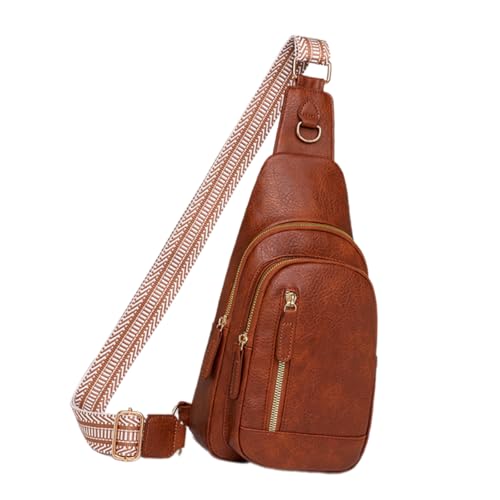 Elegante Mehrlagige Damen Umhängetasche Mit Geräumigen Designs Vintage Brusttasche Aus Weichem PU Leder von WASTEBIN