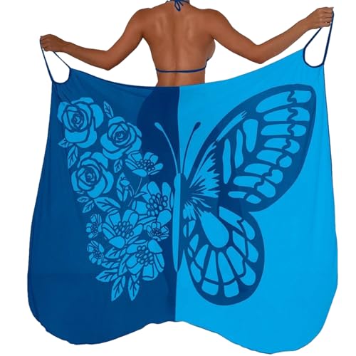 WASTEBIN Bedruckter Sarong Badeanzug Für Damen Strand Krawatten Wickelrock Bikinis Durchsichtiger Schal Badeanzug Untere Abdeckung von WASTEBIN