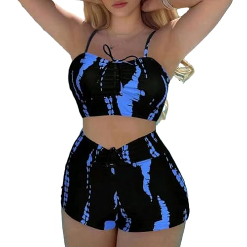 WASTEBIN Frauen Bauch Steuer Badeanzug 2 Stück Split Badeanzüge Weibliche Hohe Taille Badeshorts Bikinis Set Für Beachwear von WASTEBIN