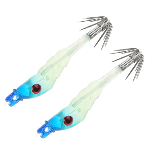 WATERBELINE 2Pcs 5cm 1 96 In Tintenfisch Jig Haken Kunststoff Hard Tintenfisch Köder Sinking Jig Angeln Locken Für Kopf Haken Für Tintenfisch Oktober von WATERBELINE