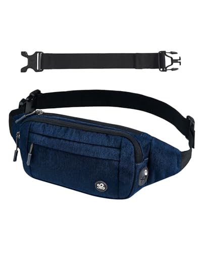 WATERFLY Bauchtasche Hüfttasche Herren Damen: Klein Gürteltasche Sport Bum Hip Bag Männer Frauen Waist Fanny Pack mit Verlängerungsgurt für Reise Wandern Hundetraining Outdoor Dunkelblau WATERFLY Bauchtasche Hüfttasche Herren Damen: Klein Gürteltasche Sport Bum Hip Bag Männer Frauen Waist Fanny Pack mit Verlängerungsgurt für Reise Wandern Hundetraining Outdoor Dunkelblau von WATERFLY