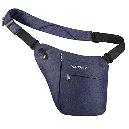 WATERFLY Crossbody Sling Bag Herren und Damen, Schultertasche mit Großer Kapazität Leichte Leicht und Einfach zu Tragen Brusttasche Multi Pocket Rucksack von WATERFLY