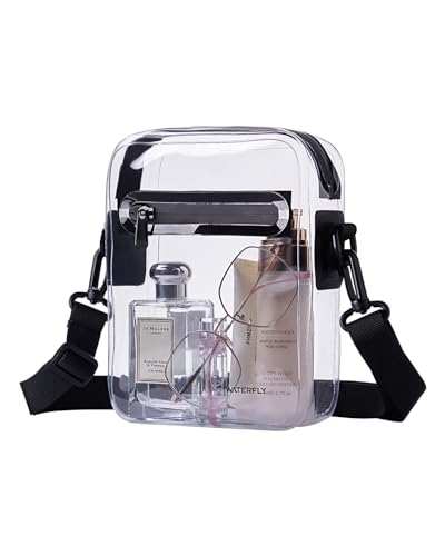 WATERFLY Durchsichtige Tasche Transparente Umhängetasche: Crossbody Schultertasche mit Verstellbarem Schulterriemen Stadion-zugelassen PVC Damen für Konzerte Sportveranstaltungen Reisen Festivals von WATERFLY