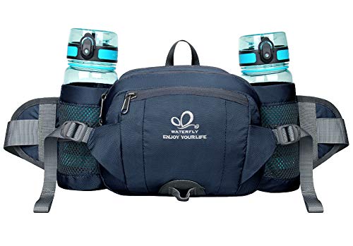 WATERFLY Gürteltasche Bauchtasche mit Flaschenhalter Handyfach Wasserdicht Multifunktionale Reise Hüfttasche für Outdoor Sport Camping Ausflug Jogging Wandern Klettern Radfahren Trekking (Dunkelblau) WATERFLY Gürteltasche Bauchtasche mit Flaschenhalter Handyfach Wasserdicht Multifunktionale Reise Hüfttasche für Outdoor Sport Camping Ausflug Jogging Wandern Klettern Radfahren Trekking (Dunkelblau) von WATERFLY