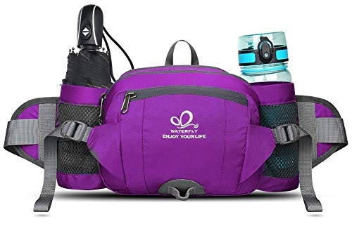 WATERFLY Gürteltasche mit Flaschenhalter, Gurt Verstellt Bauchtasche Hundetraining Handyfach Wasserdicht Hüfttasche für Wandern Reise Camping von WATERFLY