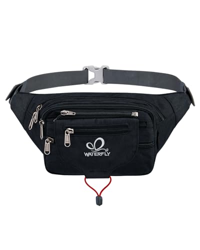 WATERFLY Bauchtasche Gürteltasche Damen und Herren Sport Hüfttasche für Laufen Fitness Joggen Wandern Dunkelgrau von WATERFLY