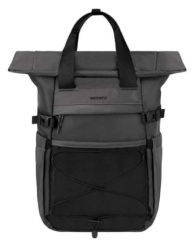 WATERFLY Rolltop Rucksack Herren Damen: 16L-21L Rollrucksack Stylischer Tagesrucksack Schulrucksack mit 16 Zoll Laptopfach Unisex Backpack für Reisen Freizeit Uni Job Sport Grau WATERFLY Rolltop Rucksack Herren Damen: 16L-21L Rollrucksack Stylischer Tagesrucksack Schulrucksack mit 16 Zoll Laptopfach Unisex Backpack für Reisen Freizeit Uni Job Sport Grau von WATERFLY