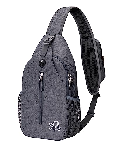 WATERFLY Sling Rucksack Sling Bag Schulterrucksack Umhängetasche Verstellbarer Rucksackgurt Wandern Brust Rucksack für Herren und Damen von WATERFLY