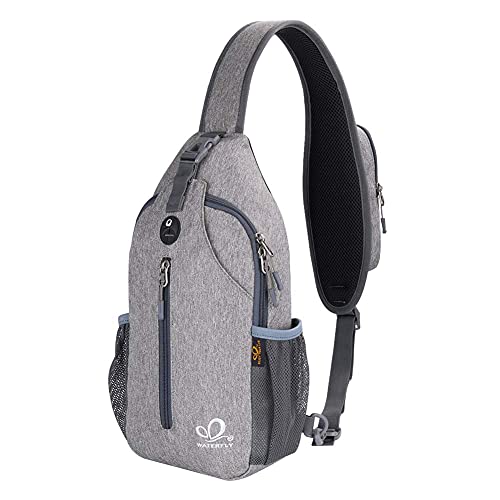 WATERFLY Sling Rucksack Sling Bag Schulterrucksack Umhängetasche Verstellbarer Rucksackgurt Wandern Brust Rucksack für Herren und Damen von WATERFLY