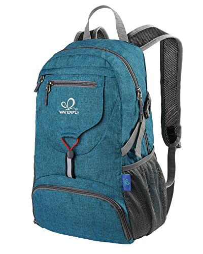 WATERFLY Ultraleicht Faltbar Klein Rucksack: 20L Leicht Packable Wanderrucksack Tagesrucksack Trekkingrucksack Outdoor Sportlich Backpack Travel Daypack für Herren Damen von WATERFLY