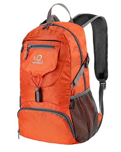 WATERFLY Ultraleicht Faltbar Klein Rucksack: 20L Leicht Packable Wanderrucksack Tagesrucksack Trekkingrucksack Outdoor Sportlich Backpack Travel Daypack für Herren Damen von WATERFLY