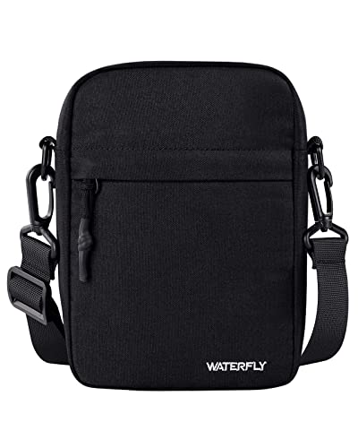 WATERFLY Umhängetasche Schultertasche Messenger Bag: Herrentasche Zum Umhängen Klein Herren Handy Sling Tasche Männer Shoulder Crossbag Brusttasche Damen Crossbody Handytasche von WATERFLY