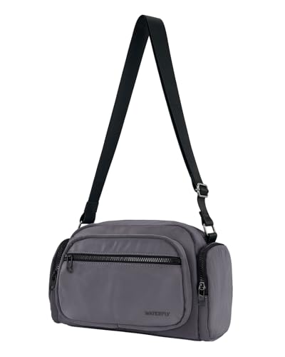 WATERFLY Umhängetasche Schultertasche Messenger Bag: Leichte Crossbody Bag Freizeit Wasserdichte Herrentasche mit Mehreren Taschen Shoulder Crossbag für Herren Damen von WATERFLY