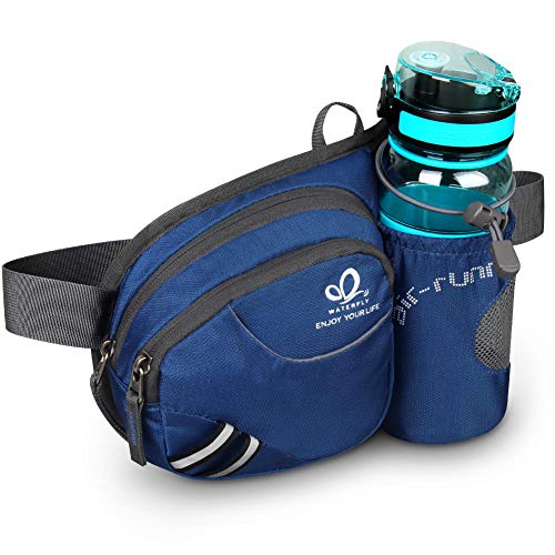 WATERFLY Taille Tasche mit Flaschenhalter Damen und Herren, Atmungsaktiv Hüfttasche mit Reflektorstreifen für Laufen Radfahren Camping Klettern Reisen (Königsblau) WATERFLY Taille Tasche mit Flaschenhalter Damen und Herren, Atmungsaktiv Hüfttasche mit Reflektorstreifen für Laufen Radfahren Camping Klettern Reisen (Königsblau) von WATERFLY