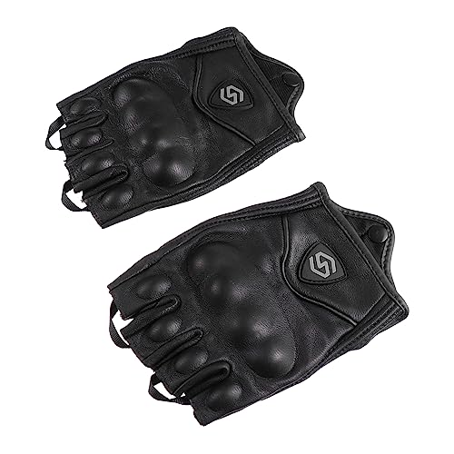 WATIIFUFU 1 Paar Handschuhe befreien halbfinger Handschuhe Mountainbike Handschuhe Schutzhandschuhe halbe Fahrradhandschuhe Reithandschuhe Kletterhandschuhe Sporthandschuhe Schaffell Black von WATIIFUFU