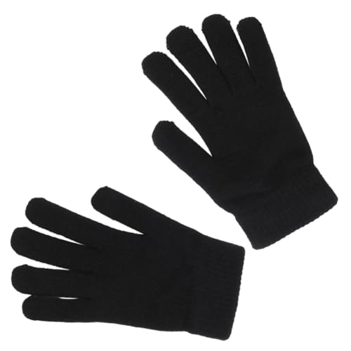 WATIIFUFU 1 Paar Handschuhe warme Outdoor-Fäustlinge volle Fingerfäustlinge gestrickte Fäustlinge für Herren Ski-Fäustlinge warme Fäustlinge thermohandschuh Thermal Gloves Stricken Black von WATIIFUFU