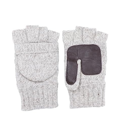 WATIIFUFU 1 Paar Winter Halbfingerhandschuhe Aus Dicker Warme Strickhandschuhe Mit Handgelenkschutz Für Sport Training Und Reiten Farbe Beige Ideal Für Gewichtheber Und von WATIIFUFU