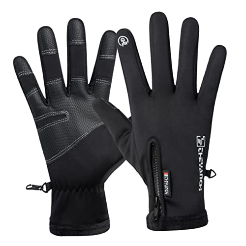 WATIIFUFU 1 Paar rutschfeste Handschuhe fahrradhandschuhe pädiprotect Touch Bildschirm Skihose Fleece-Handschuhe Skihandschuhe Reithandschuhe Outdoor-Handschuhe Mountainbike-Handschuhe Black von WATIIFUFU