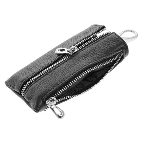 WATIIFUFU 1 STK Schlüsseltasche kleingeldbörse small Wallet schlusselhalterung autoschlüssel Tasche Key fob Münze Gürtelhalter für Autoschlüssel Münzfach Auto schlüssel Halter PU-Leder Black von WATIIFUFU