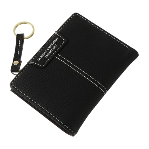 WATIIFUFU 1 Stück Damen Geldbörse Schwarz Wallet Mit ünzfach Kartenetui Für Kreditkarten Schlüsselmappe Handtasche Praktischer Schlüsselanhänger RFID Schutz von WATIIFUFU