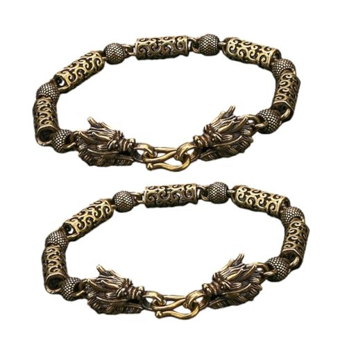 WATIIFUFU 2st Wasserhahnarmband Aus Reinem Kupfer Drachenarmband Für Männer Wikinger-Armband Rostfreies Armband Drachen Armband Drachenarmband Für Frauen Drachenarmband Für Herren Golden von WATIIFUFU