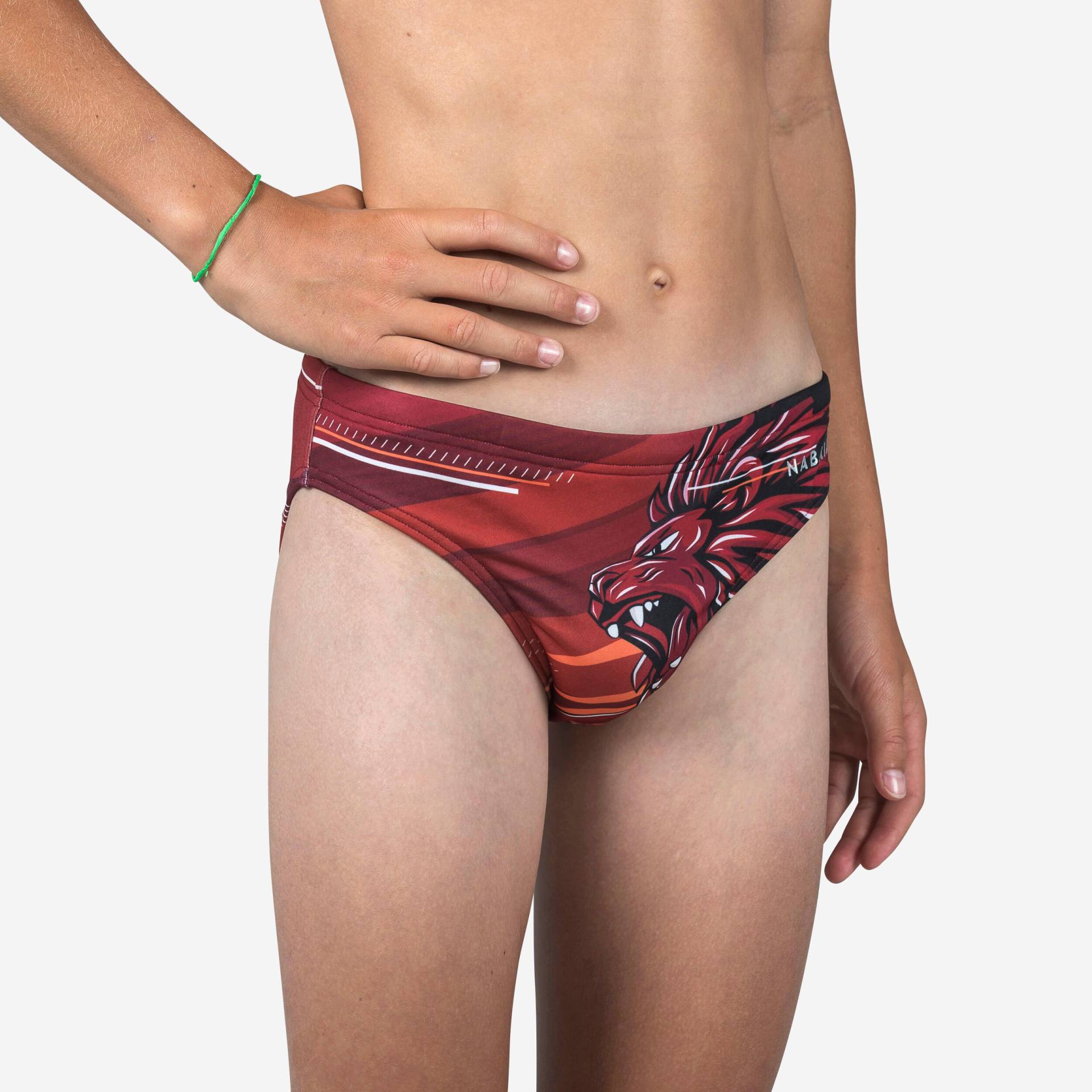 Badehose Slip Jungen Wasserball - Lion bordeauxrot von WATKO